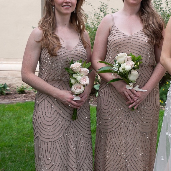 Adrianna Papell Art Deco Beaded Blouson Gown - Picture 3 of 11